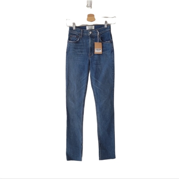 NWT Reformation Riley Frayed Denim Jeans- Size 24 in Rhine - Picture 1 of 10